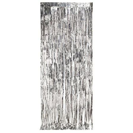 CREATIVE CONVERTING Silver Foil Door Curtain, 3'x8', 6PK 141009